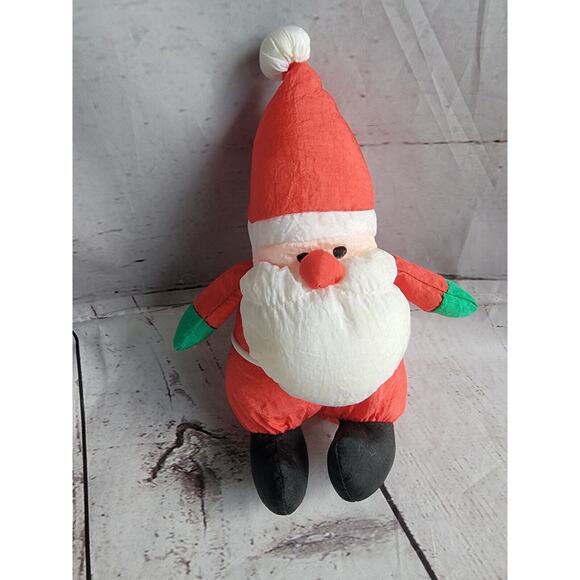 Vintage Sears Soft Dreams Nylon Santa Claus 7 In Stuffed Toy Plush Christmas Toy - Picture 1 of 8